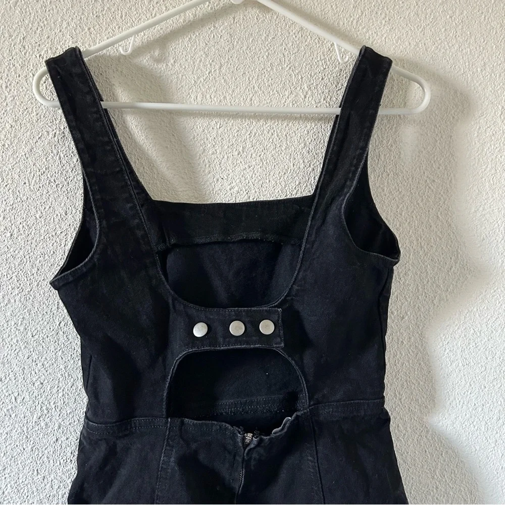 BDG Black Square Neck Denim Mini Dress